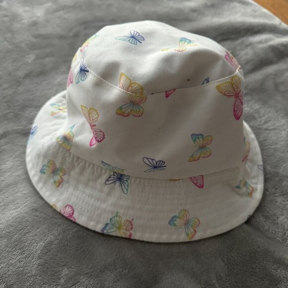 EUC Girls 4-16 Elli by Capelli Butterfly & Chambray Reversible Bucket Hat - Picture 6 of 7